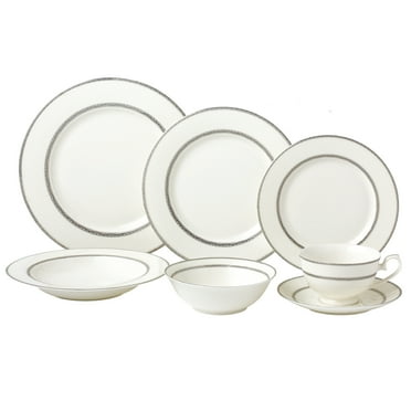 Stylish and Elegant 28 Pieces Bone China Dinnerware Set Service for Hosting Parties and Events for 4 People - Arianna, 28 Piece