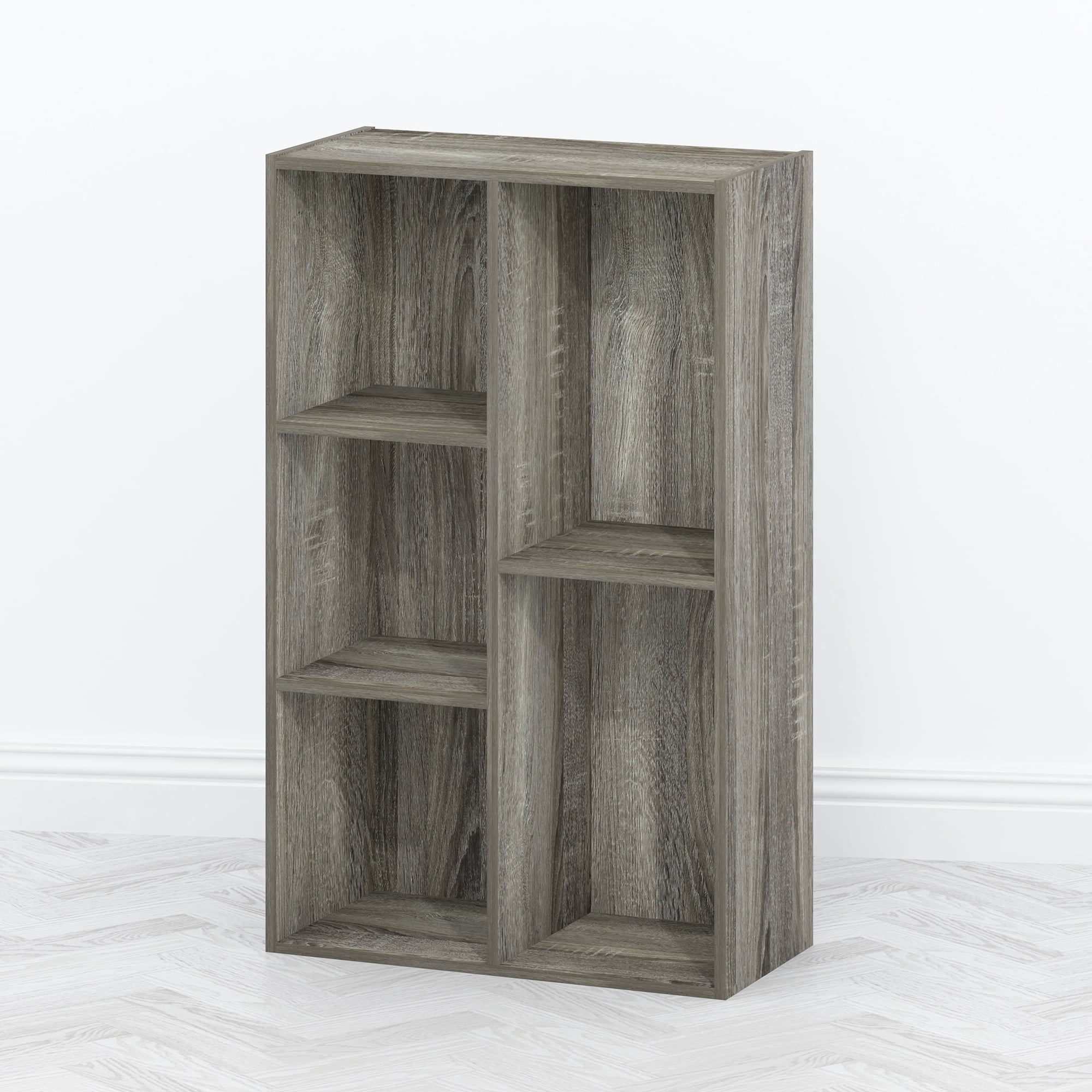 Furinno Tomi Organizer Bookcase, Bookshelf, 5-Cube, French Oak