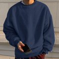 thumbnail image 2 of Men's Oversized Crewneck Sweatshirts Fuzzy Knit Casual Chunky Warm Fall Pullover Sweaters Top Trendy Outfits, 2 of 4
