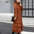 thumbnail image 5 of Valueadd Clearance Women's Hooded Puffer Down Coat Long Winter Jacket Hoodie Top Long Coat Thick Warm Maxi Down Jackets Coat Brown, 5 of 6