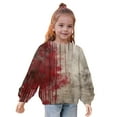 thumbnail image 5 of Odeerbi Kids Girls Halloween Hoodies Ghost Print Hooded Sweatshirts Crewneck Oversized Sweatshirt 1-12 Years Kids Fashion Long Sleeve Pullover Tops Red, 5 of 8