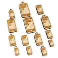 thumbnail image 1 of Mobile Tablet Phone Heart Text Message Wood Mini Charms Shapes DIY Craft Jewelry - No Hole - 12mm (26pcs), 1 of 7