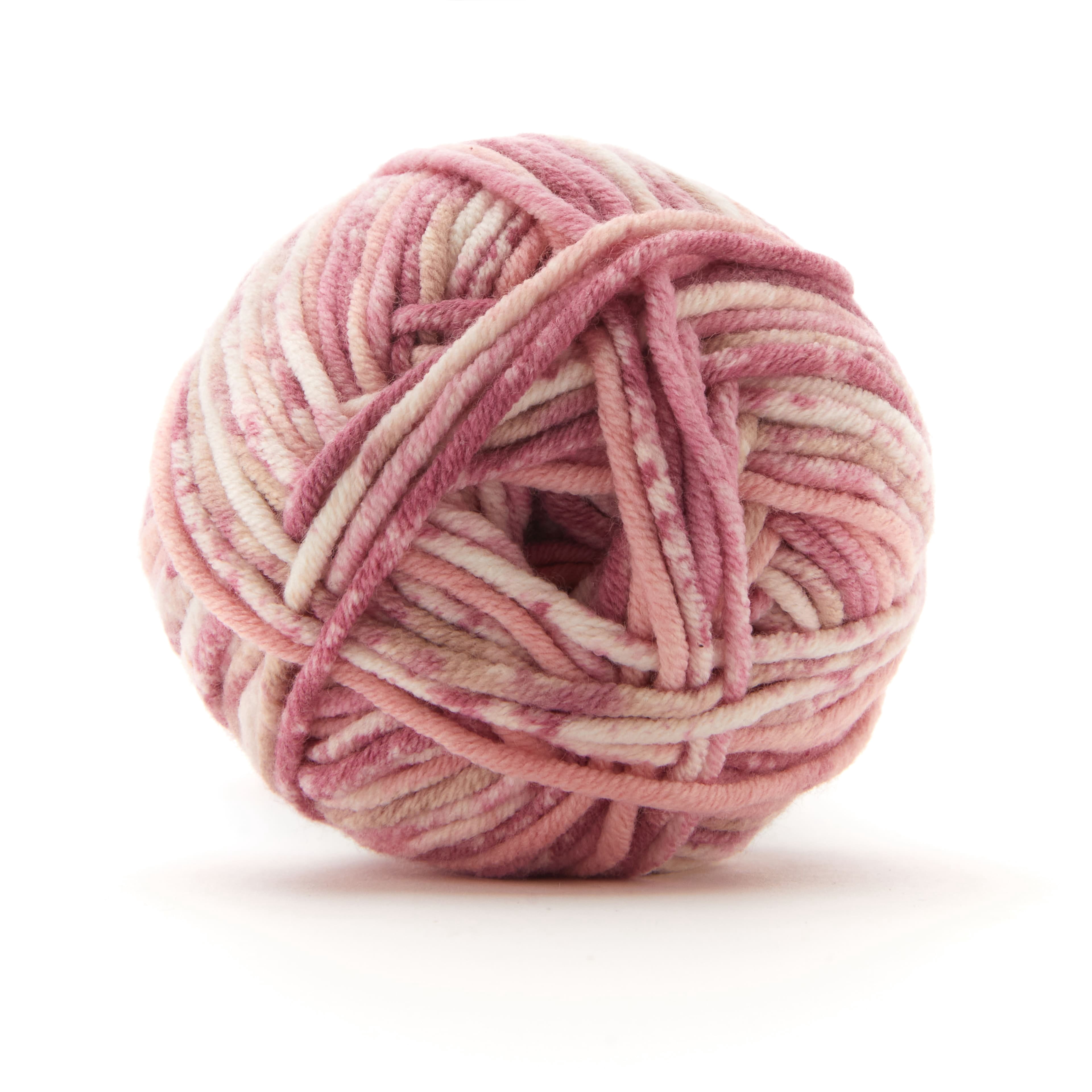 Loops & Threads Rose Bulky Twist Multi Yarn - Bulky Weight Yarn for Knitting, Crochet, Weaving, Arts & Crafts, 15 Pack