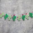 thumbnail image 4 of KAKOWELY Juego de 3 banderines de papel con forma de cactus, 24 unidades, para decoración de fiestas tropicales de verano (verde), 4 of 5