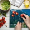 thumbnail image 3 of Landscape Cutting Board, Natural View of Hallstatt in Austria Mountains Forest Town Houses Clear Sky, Decorative Tempered Glass Cutting and Serving Board, Large Size, Green Blue White, by Ambesonne, 3 of 5