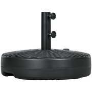 Umbrella Stand for 1.5" or 2" Umbrella Poles, Round Fillable Umbrella Base for Outdoor, Lawn, Deck, Black
