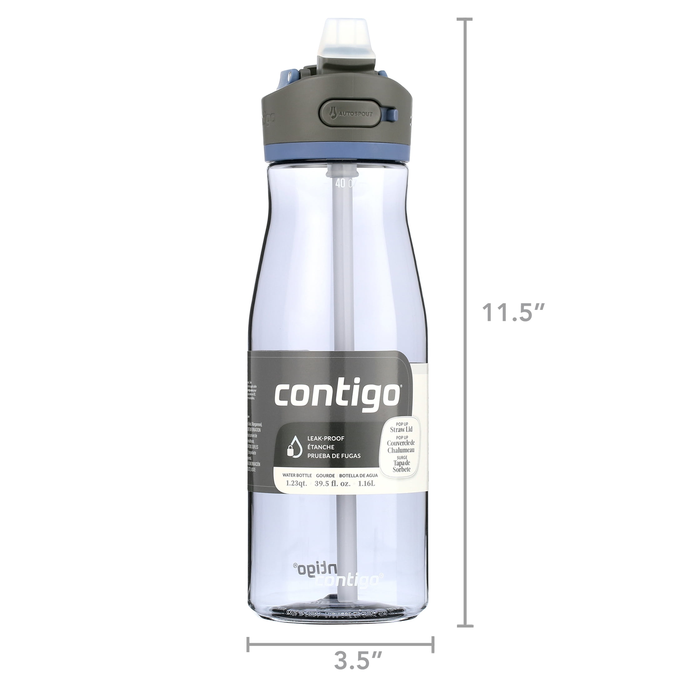 Contigo ASHLAND 2.0 Tritan Water Bottle with AUTOSPOUT Lid, 40 oz., Blue Corn