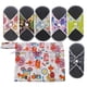 thumbnail image 1 of 1 Set of 7PCS Reusable Menstrual Pads Washable Bamboo Charcoal Sanitary Pads Panty Liners (6PCS Menstrual Pads and 1PC Bag Random Pattern), 1 of 4