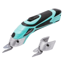 Pink Power Electric Fabric Scissors Box Cutter for Crafts, Sewing, Cardboard, Carpet, & Scrapbooking - Heavy Duty Professional Shears Cutting Tool - Aqua Splash Automatic Cordless Electric Scissors