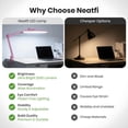 thumbnail image 3 of Neatfi Professional LED Desk Lamp with Clamp, 2200 Lumens, 20-Inch Wide Head, Dimmable Work Light for Crafting, Quilting, Sewing, Home Office & Hobby Projects, Pink, 3 of 9