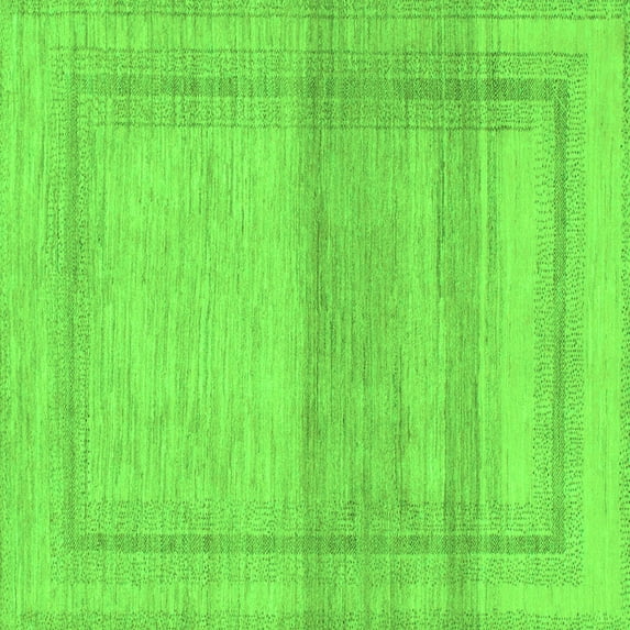 Ahgly Company Indoor Square Abstract Green Modern Area Rugs, 7' Square