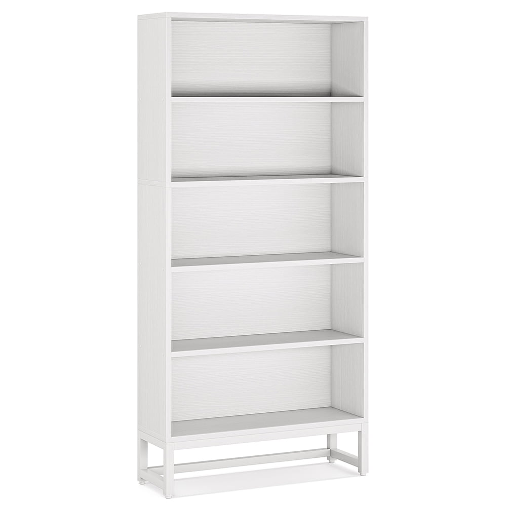Spaco 70.8" Bookcase, Large Bookshelf Organizer with 5-Tier Storage Shelves, Bookshelf for Indoor, White
