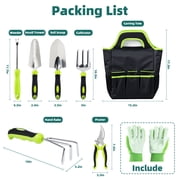 Deli Garden Tool Set, 8 Pieces Stainless Steel Heavy Duty Gardening Tool Set,Outdoor Gardening Hand Tools with Storage Bag,Ideal for Planting and Maintaining Gardens,Gardening Gifts for Women, Men