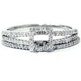 thumbnail image 3 of Pompeii 3/8CT Split Shank Princess Cut Halo Engagement Ring Set Setting 14K White Gold, 3 of 3