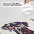 thumbnail image 2 of Dish Drying Mat, Patriotic Dog American Flag Absorbent Microfiber Kitchen Mat, Heat Resistant Drying Mat Kitchen Counter for Dishes, Utensils, Pots, Pans, Drainer Mats 18x24in, 2 of 7