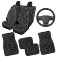 thumbnail image 2 of HUIACONG Black Leopard Car Floor Mats Car Seat Covers All Weather Anti Slip Driver Seat, Car Steering Wheel Cover Passenger Seat and Rear Floor Mats Easy Installation for SUV, Vans,Sedan,Truck, 2 of 8