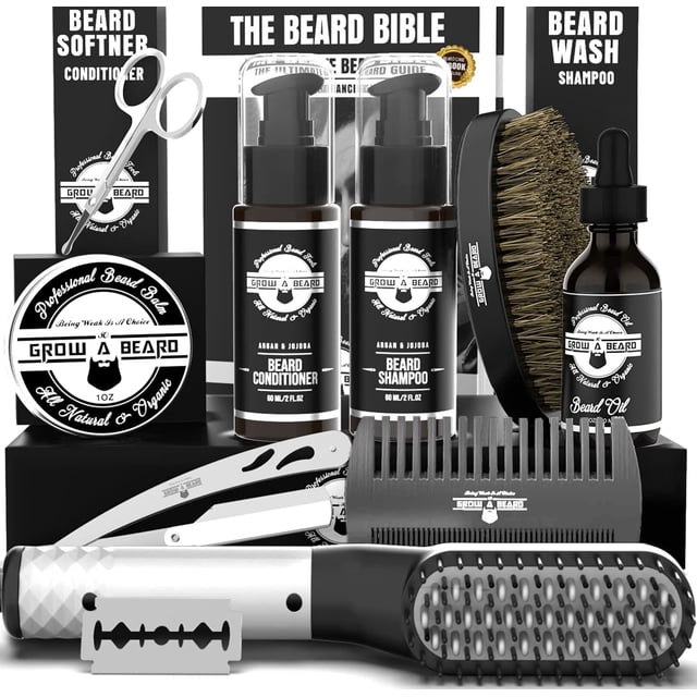 Kit de alisador de barba GROW ALPHA BEARD para hombre