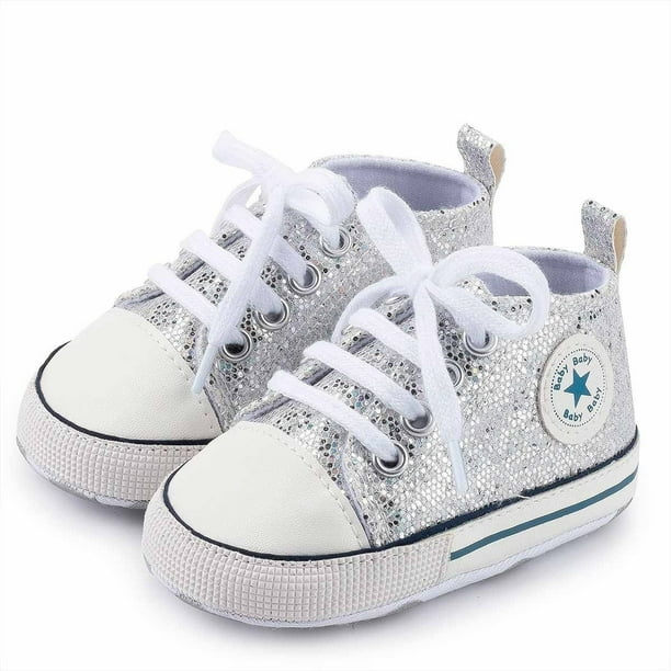 Tenis De Lona Para Bebé Acabado Glitter Brilante