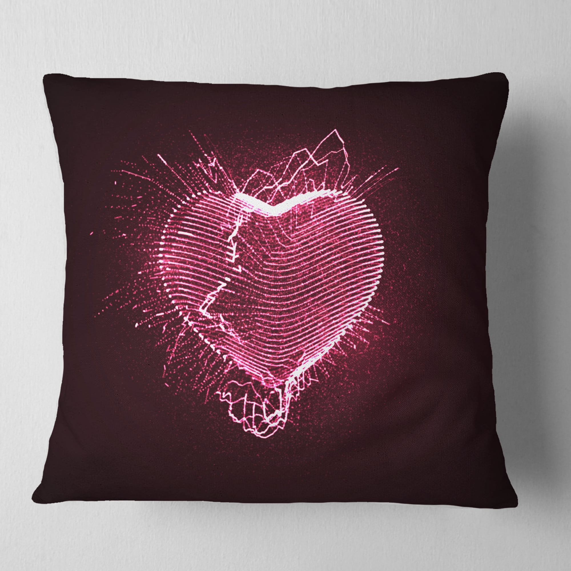 Designart Happy Valentine’s Day - Abstract Throw Pillow - 18x18