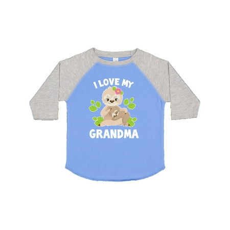 

Inktastic Cute Sloth I Love My Grandma with Leaves Gift Toddler Boy or Toddler Girl T-Shirt