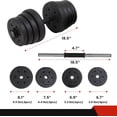 thumbnail image 5 of YRLLENSDAN Adjustable Dumbbells Set of 2, Rubber Dumbbell Weight Set 5.6-66lb Hand Weights Sets for Women / Men Strength Training Dumbbell Set with No-slip Handle Dumbbell for Home Gym (1 Pair), 5 of 7