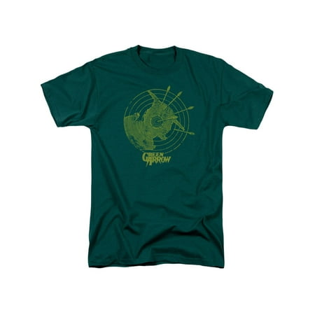 DC Comics Green Arrow Fingerprint Silhouette And Target Adult T-Shirt (Best Green Arrow Comics)
