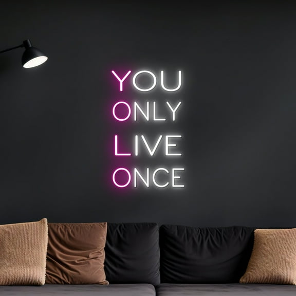 Handmadetneonsign You Only Live Once LED sign, YOLO Neon Sign, Motivation Neon Sign, Wall Décor