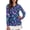 Butterflies and Florals, variant on Jiueut V Neck Polo Shirt for Women Sporty Exercise Tops Blue Bunny Ear Floral Athletic Tennis Shirts with Long Sleeves Stretch Fabric Sports Polo Tops Zip Up, Size Large