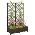 thumbnail image 1 of Outsunny Plastic Raised Bed, Garden Box with Trellis, 32" x 16" x 48", 1 of 9