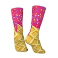 thumbnail image 5 of Uemuo Red Ice Cream Pattern Women's Crew Socks, Soft Durable Breathable Moisture-Wicking with Odor Control Cotton socks, 5 of 9