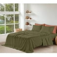 thumbnail image 6 of RUVANTI 100% Organic Cotton Sheets -Split King Sheet - 5 Piece Percale Weave Bedding, Crisp, Cooling & Breathable, Soft & Durable, 16" Deep Pocket, Hotel Quality Sábanas - Olive, 6 of 9