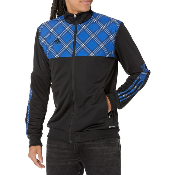 adidas Men's Standard Tiro Track Jacket, Black/Team Royal Blue, Large