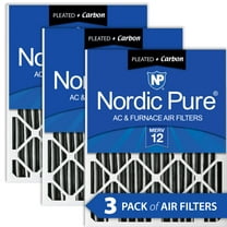 Nordic Pure 18x24x2 Furnace Air Filters MERV 12 Pleated Plus Carbon 3 Pack