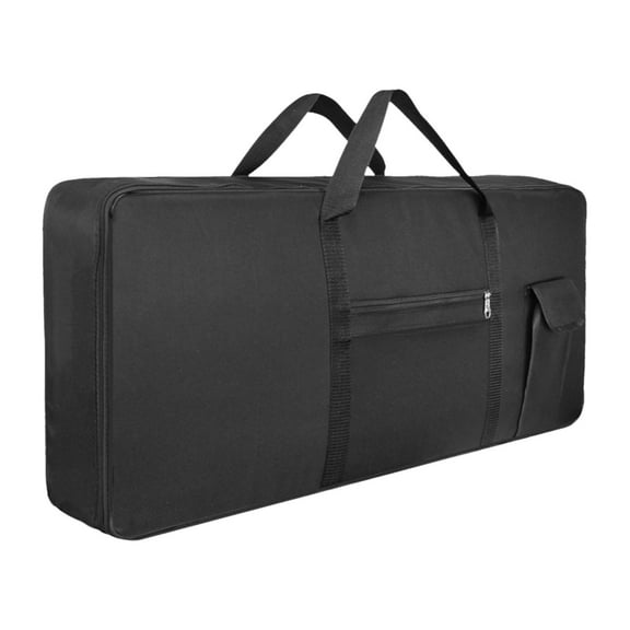 Estuche para piano eléctrico, bolso para piano con teclado de 61 teclas, estuche de transporte impermeable de tela Oxford, bolso de hombro para viaje Negro