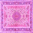 thumbnail image 1 of Ahgly Company Machine Washable Indoor Square Medallion Pink Traditional Area Rugs, 7' Square, 1 of 4