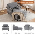thumbnail image 4 of Aukfa Curved Arm Chaise Lounge Indoor Chair Oversized Mid-Century Modern Chair, 2 Pillows, Chenille, Gray, 4 of 10