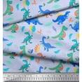 thumbnail image 3 of Soimoi Blue Rayon Fabric Balloon & Dinosaur Kids Fabric Prints By Yard 42 Inch Wide, 3 of 3