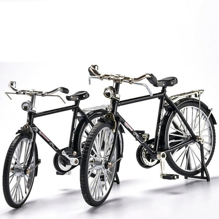 DIY Vintage Desktop Bike Figurines DIY Bicycle Model Scale Iron Art Tabletop Ornament Toys Black DIY