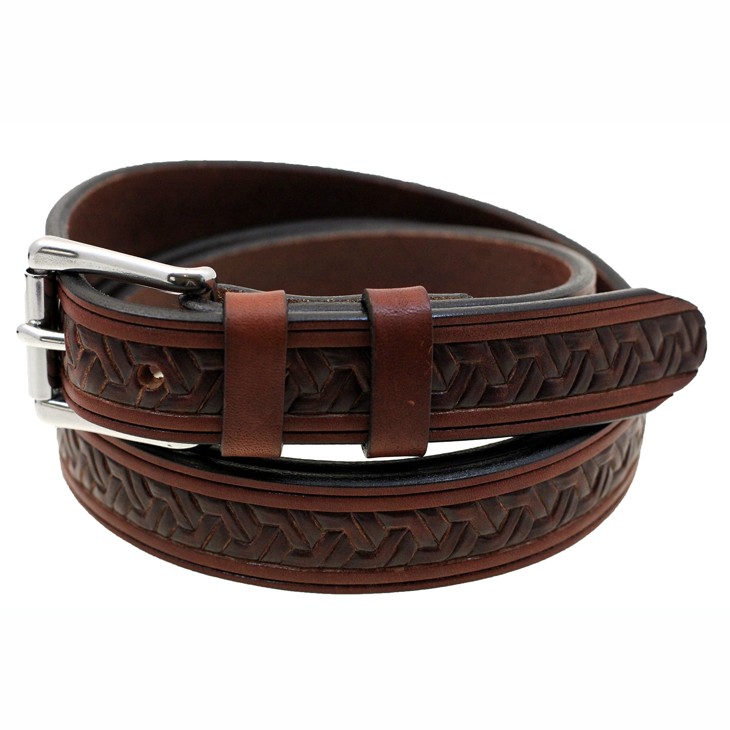 Orion Leather 1 1/8 Rich Brown Bridle Embossed Leather Belt USA Made ...