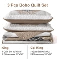 thumbnail image 6 of Boho Quilt California King Size, 3 Piece  Texture Bedspread Coverlet Set Khaki Soft Quilt Set Lightweight Bedding Set Geometric Bohemian Bedspread with 2 Pillowcases (Khaki, 96"x112"), 6 of 6