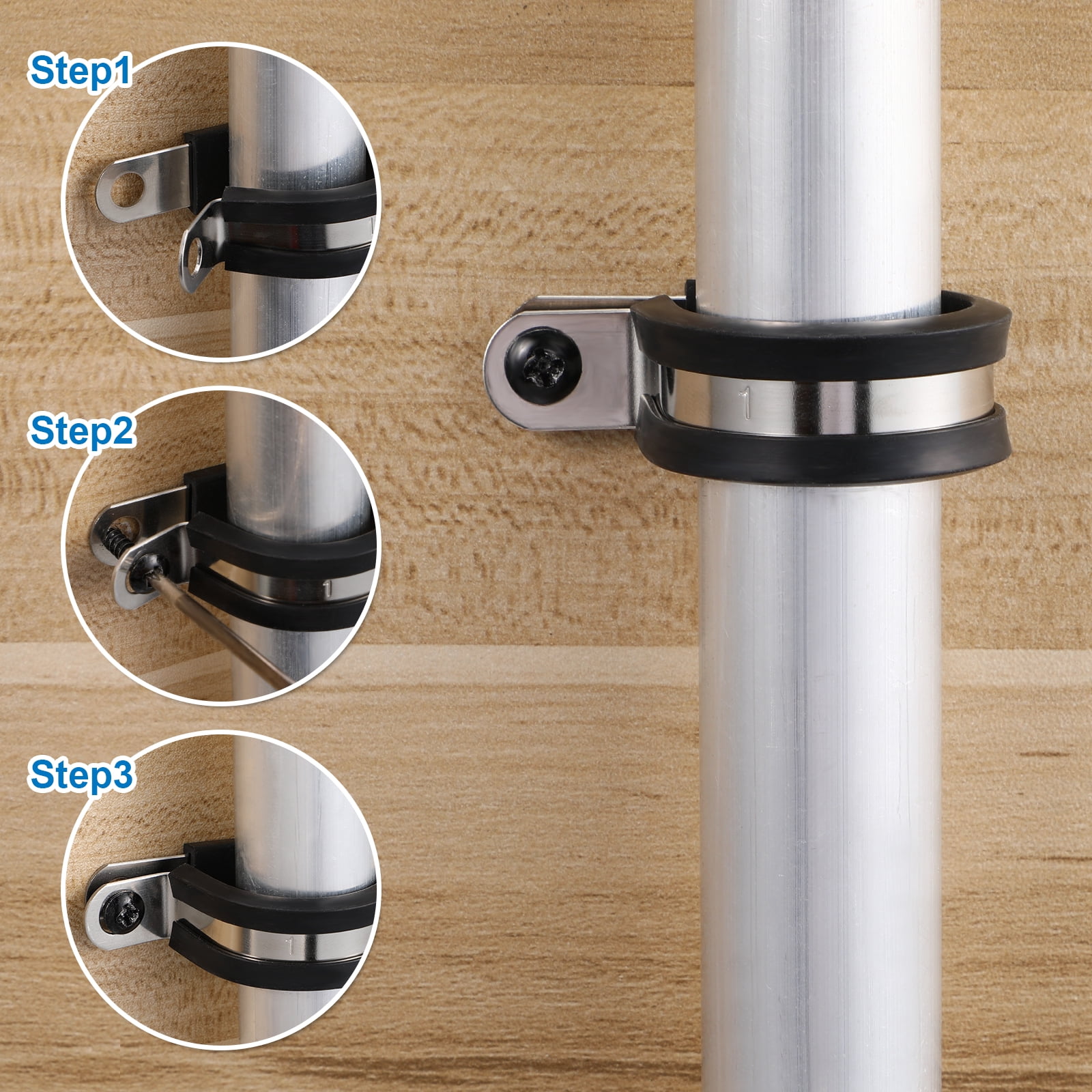 LEXSOMEO 72 Pcs Cable Clamps U Bracket Tube Clamps Hose Clamps Metal Clamps Pipe Repair Clamp