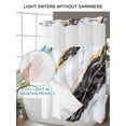 thumbnail image 4 of No Hook Shower Curtain with Snap in Liner,Grey Gradient Marble Abstract Art Waterproof Bath Curtain Double Layers with See Through Top Window,Gold Foil Hotel Shower Curtains 36x72in, 4 of 9
