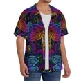 thumbnail image 4 of KLL Indian Mandalas Dragonfly Print Men's Shirt Short Sleeve Button Down Summer Cuba Beach Shirts- 3X-Large, 4 of 7
