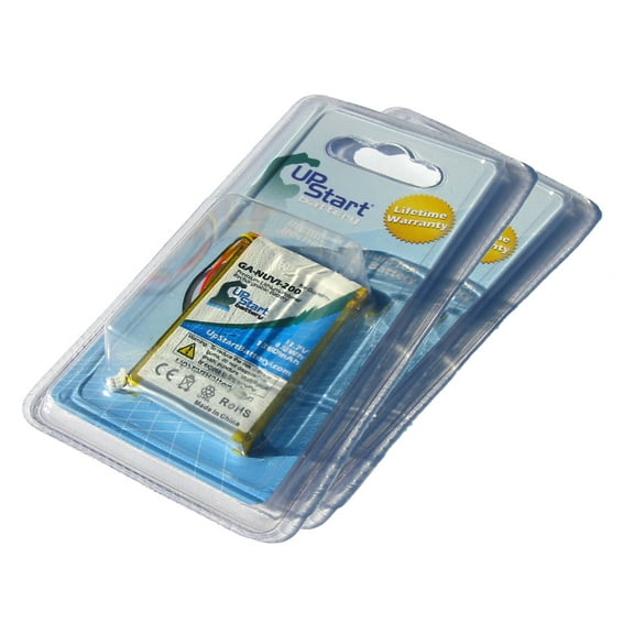 2x Pack - Garmin Nuvi 255W Battery - Replacement for Garmin GPS Navigator Battery (1300mAh, 3.7V, Lithium Polymer)