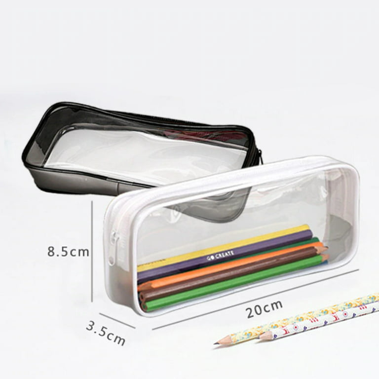 4 Pcs Clear Pencil Case Big Capacity Transparent Pen Pencil Bag PVC Pen  PencW2X9