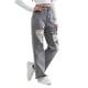 thumbnail image 4 of WILLBEST Pantalones Mujer Pantalones Vaqueros Boyfriend de Cintura Alta y Pierna Ancha para Mujer, Cómodos, Elásticos, Casuales, Azules, a La Moda. 884 Chica, 4 of 8