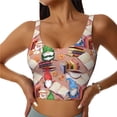 thumbnail image 1 of Fotbe Gnomes Books Tea Cups Sujetador Deportivo Largo sin Aros para Mujer con Almohadillas y Soporte Medio, Transpirable y Absorbente, Camiseta Tipo Chaleco o Tank Top-Medium, 1 of 8