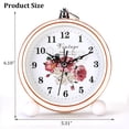thumbnail image 7 of Vintage Alarm Clock Silent Non Ticking - 5.25 Inch Retro Analog Small Desk Clock for Bedroom - Battery Operated Quiet Bedside Clock for Living Room Office Shelf Decor, 7 of 7