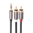 thumbnail image 2 of Câble Audio Stéréo 3.5mm Mâle vers Double 2RCA pour Haut-Parleur, 2 of 7