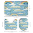 thumbnail image 3 of Shower Curtain 4 Piece Set with Non-Slip Rugs Toilet Lid Cover And Bath Mat Bathroom Decor Set Rainbows And Clouds Waterproof Shower Curtain Retro Nursery Rainbow Sun Cloud for Bathroom Decor Set, 3 of 8